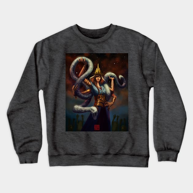 Serpent Queen Crewneck Sweatshirt by DingHuArt